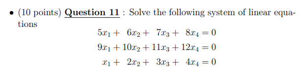 Solved - (10 points) Question 11 : Solve the following | Chegg.com