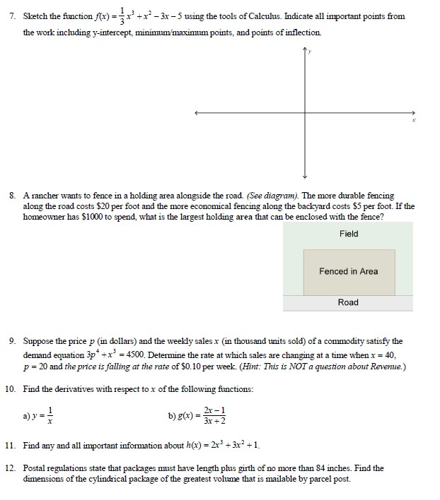 Solved 7. Sketch the function f(x) = x + x2-3x - 5 using the | Chegg.com