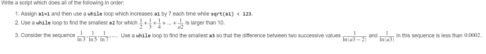 Solved Write a script which does all of the following in | Chegg.com
