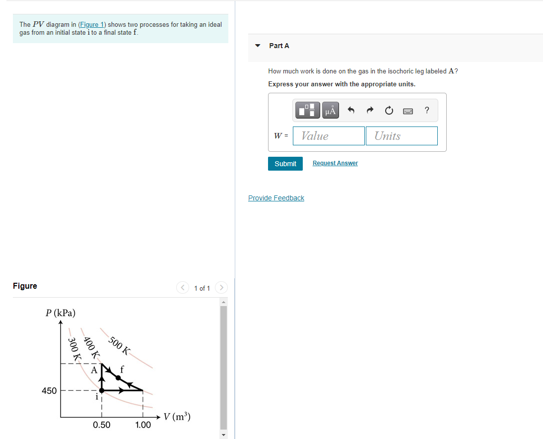 Solved The PV diagram in (Figure 1) shows two processes for | Chegg.com