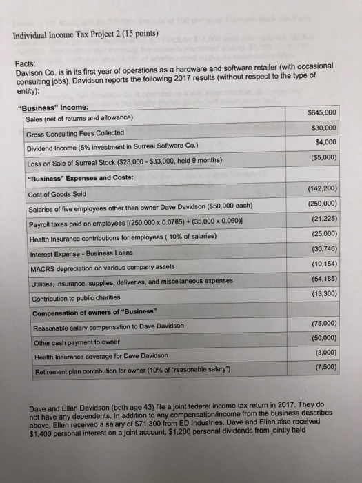 Please complete on form 1040 U.S Individual
