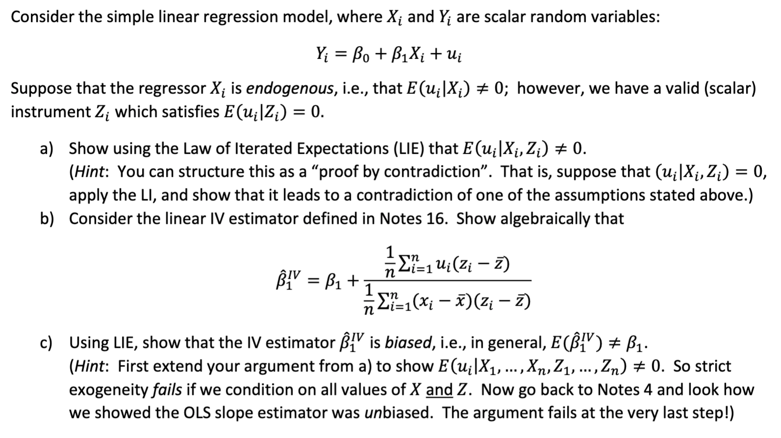 Consider the simple linear regression model, where Xi | Chegg.com