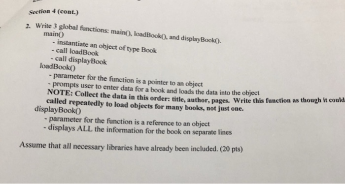 Solved Section 4 Write the code (40 pts) 1. Write the | Chegg.com
