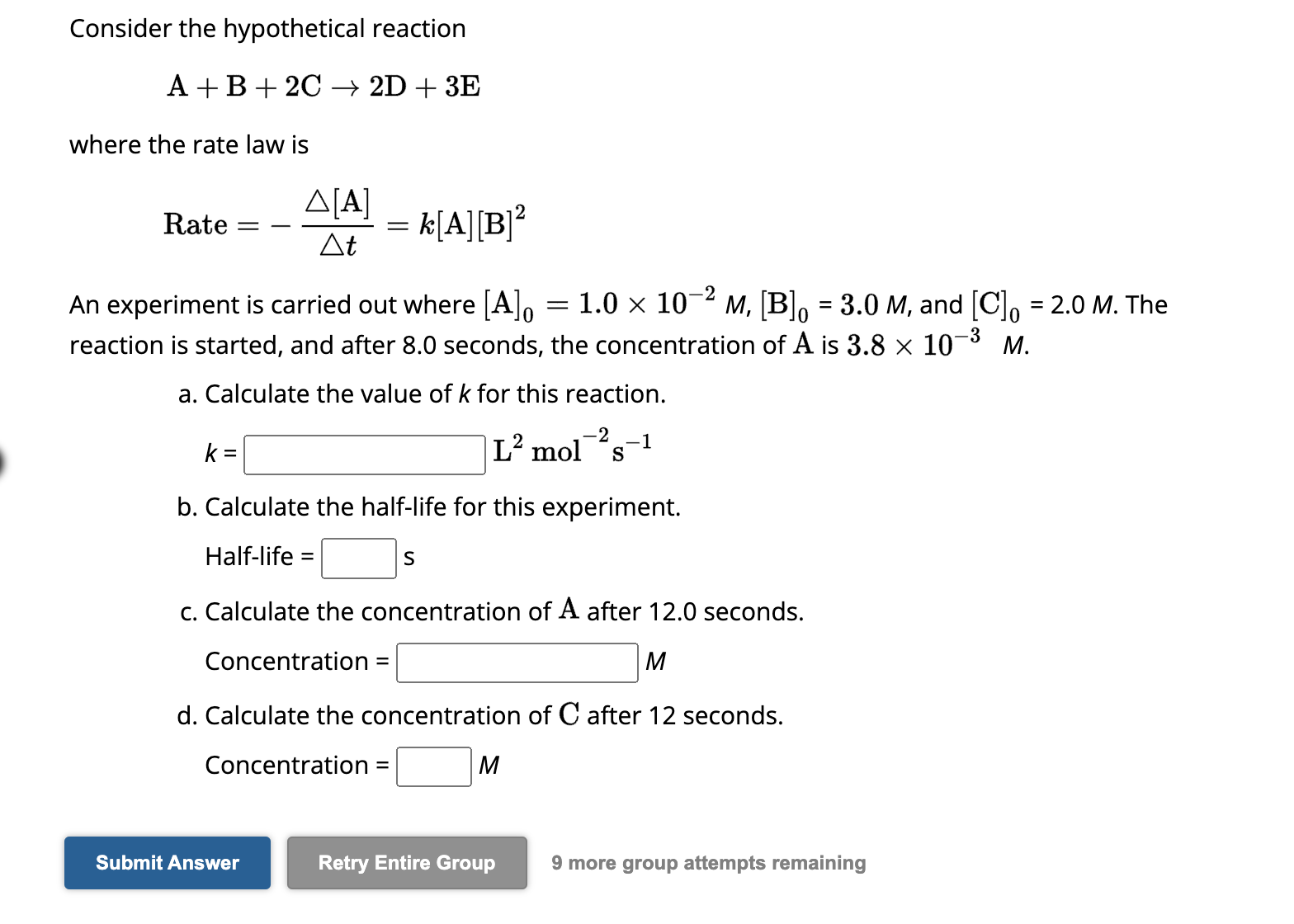 Solved Consider The Hypothetical Reaction \\[ | Chegg.com