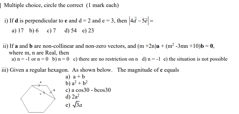 Solved | Multiple choice, circle the correct (1 mark each) | Chegg.com