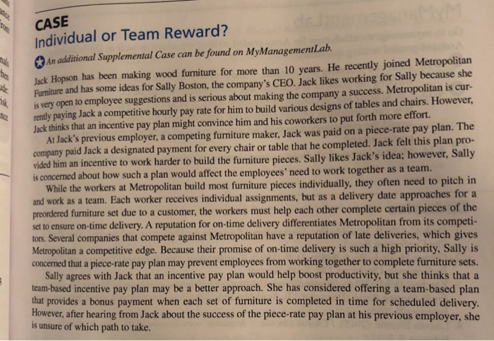 individual or team reward case study