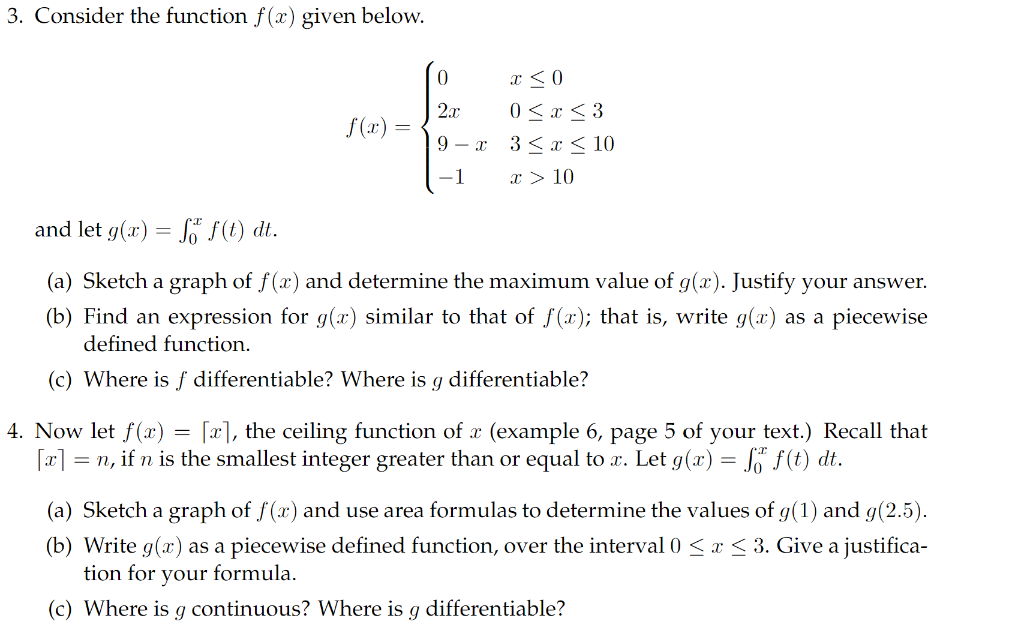 Solved 3 Consider The Function F X Given Below 0 J 2 Chegg Com