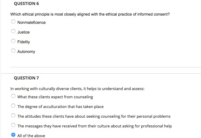 Solved QUESTION 6 Which ethical principle is most closely | Chegg.com