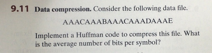 Solved Data Compression. Consider The Following Data File. | Chegg.com