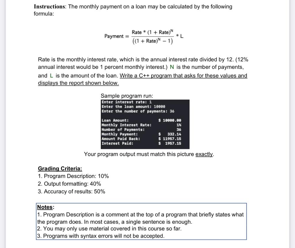 Solved Instructions: The monthly payment on a loan may be | Chegg.com
