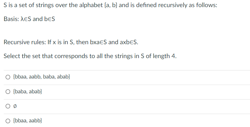 Solved S Is A Set Of Strings Over The Alphabet {a,b} And Is | Chegg.com