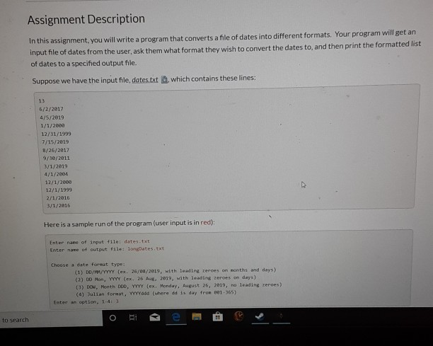 Assignment Description In this assignment, you will | Chegg.com