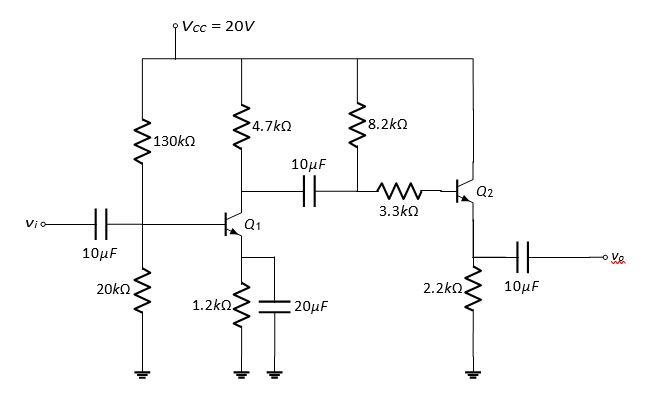 Solved In the cascade amplifier circuit in the figure, the | Chegg.com