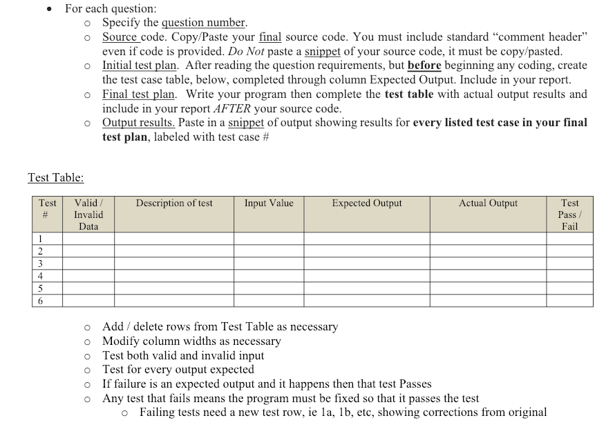 Solved For each question: Specify the question number even Chegg com