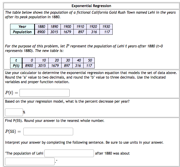 Solved The Table Below Shows The Population Of A Fictional | Chegg.com