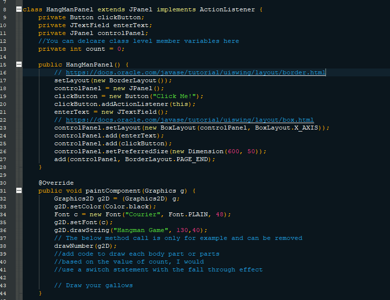 Java. I need help Adding in a method that will draw a | Chegg.com