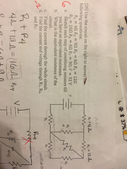 Solved @ * 37% 126] Use the circuit on the right to answer | Chegg.com