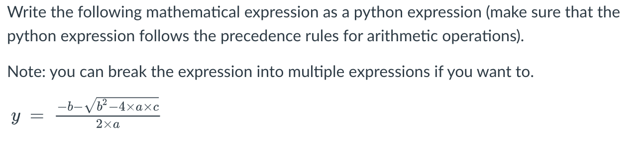 Solved Write the following mathematical expression as a | Chegg.com