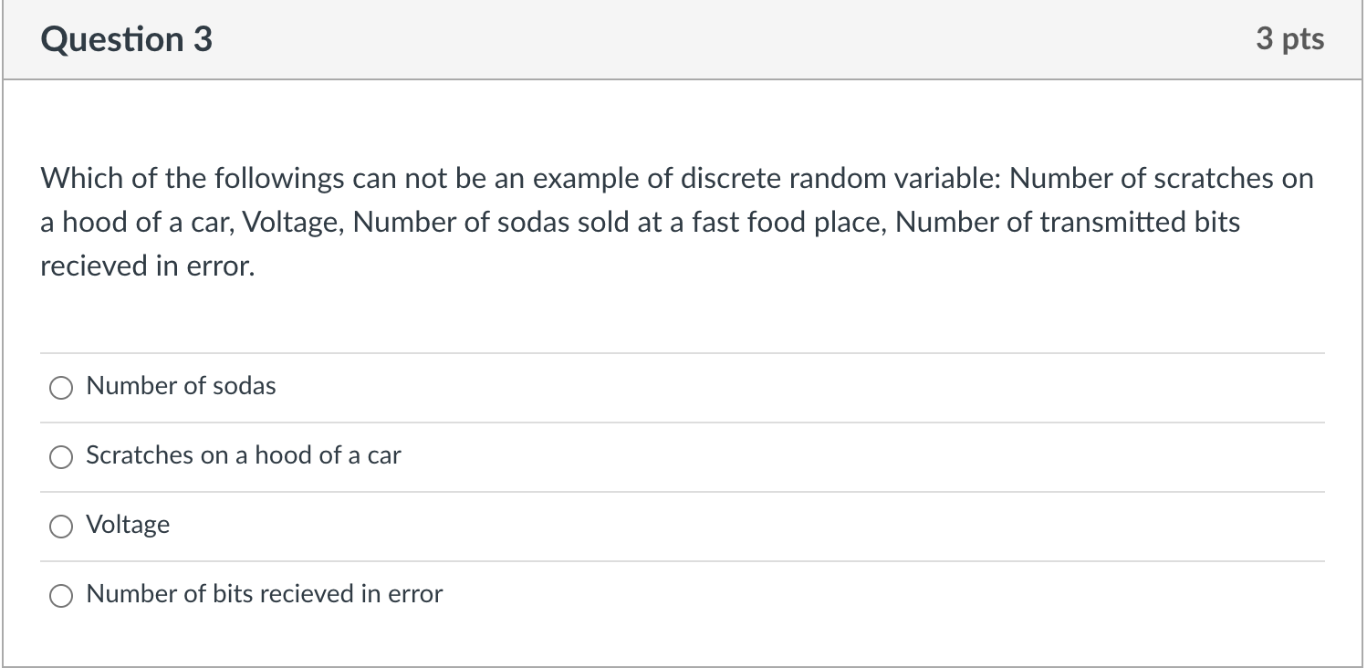 Solved Question 3 3 pts Which of the followings can not be | Chegg.com