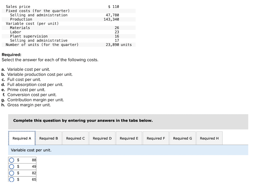 Solved required select the answer for each of the following chegg