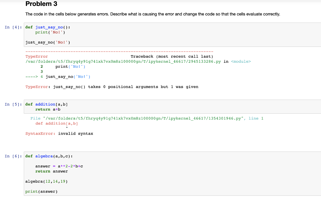 Solved Problem 3 The code in the cells below generates | Chegg.com