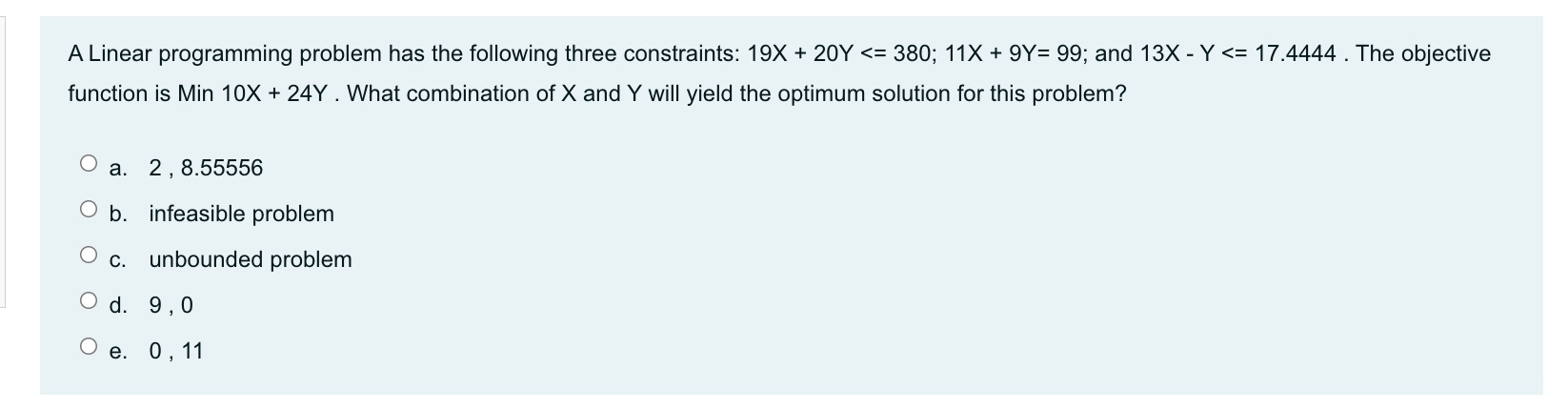 Solved A Linear programming problem has the following three | Chegg.com