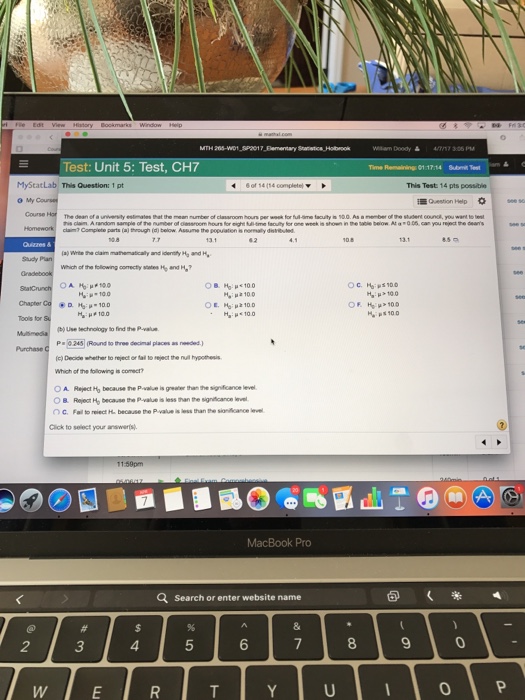 Solved MTH205 W01.SP2017-Elementary Statstics Holbrook est: | Chegg.com