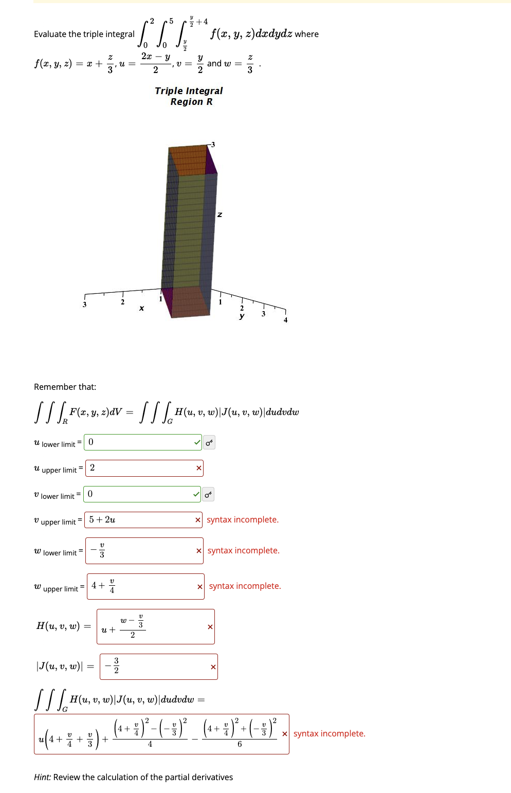 Solved Evaluate the triple integral | Chegg.com