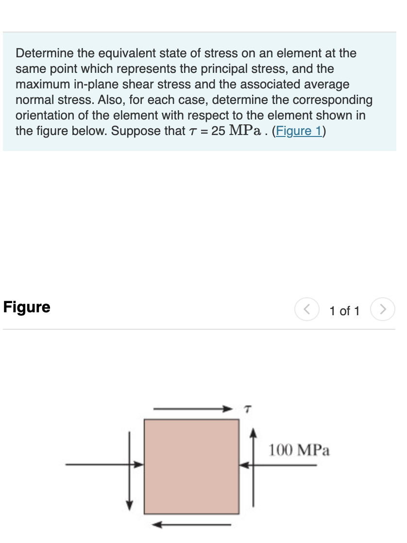 Solved Determine the equivalent state of stress on an | Chegg.com