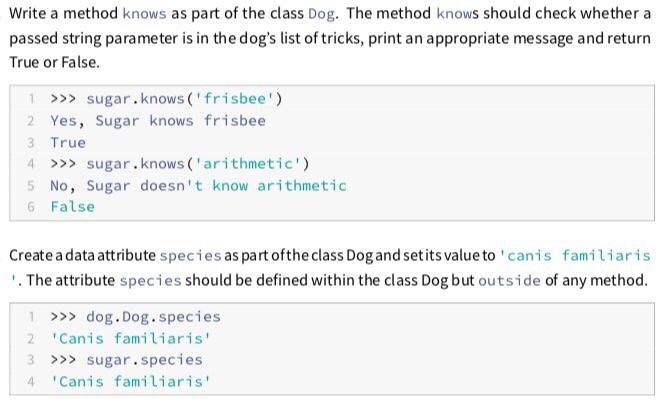 Solved and a oneline docstring for the class Dog. Write | Chegg.com