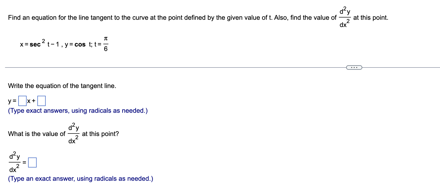 Solved Given are parametric equations and a parameter | Chegg.com