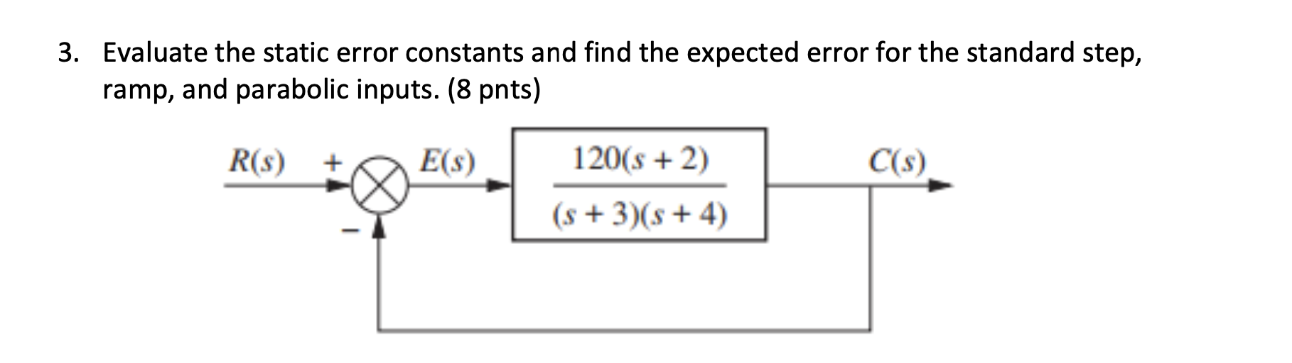 Solved 3. Evaluate the static error constants and find the | Chegg.com