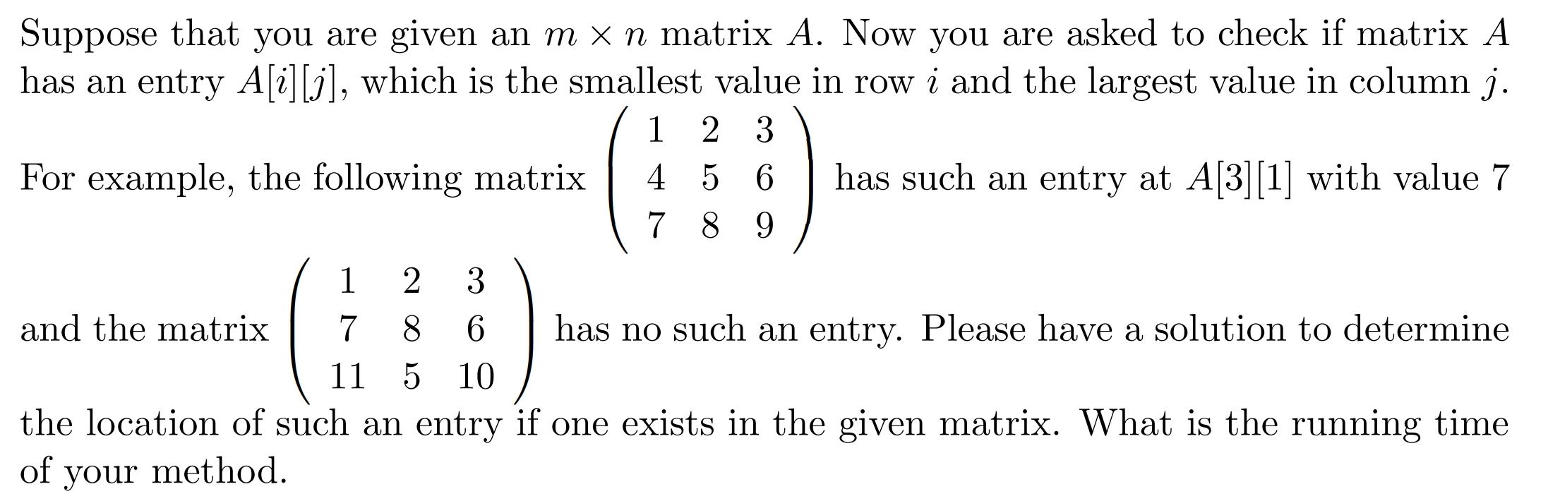 Solved Suppose that you are given an m×n matrix A. Now you | Chegg.com