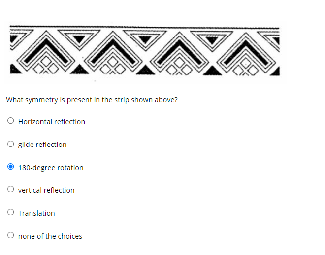 Solved What symmetry is present in the strip shown above? | Chegg.com