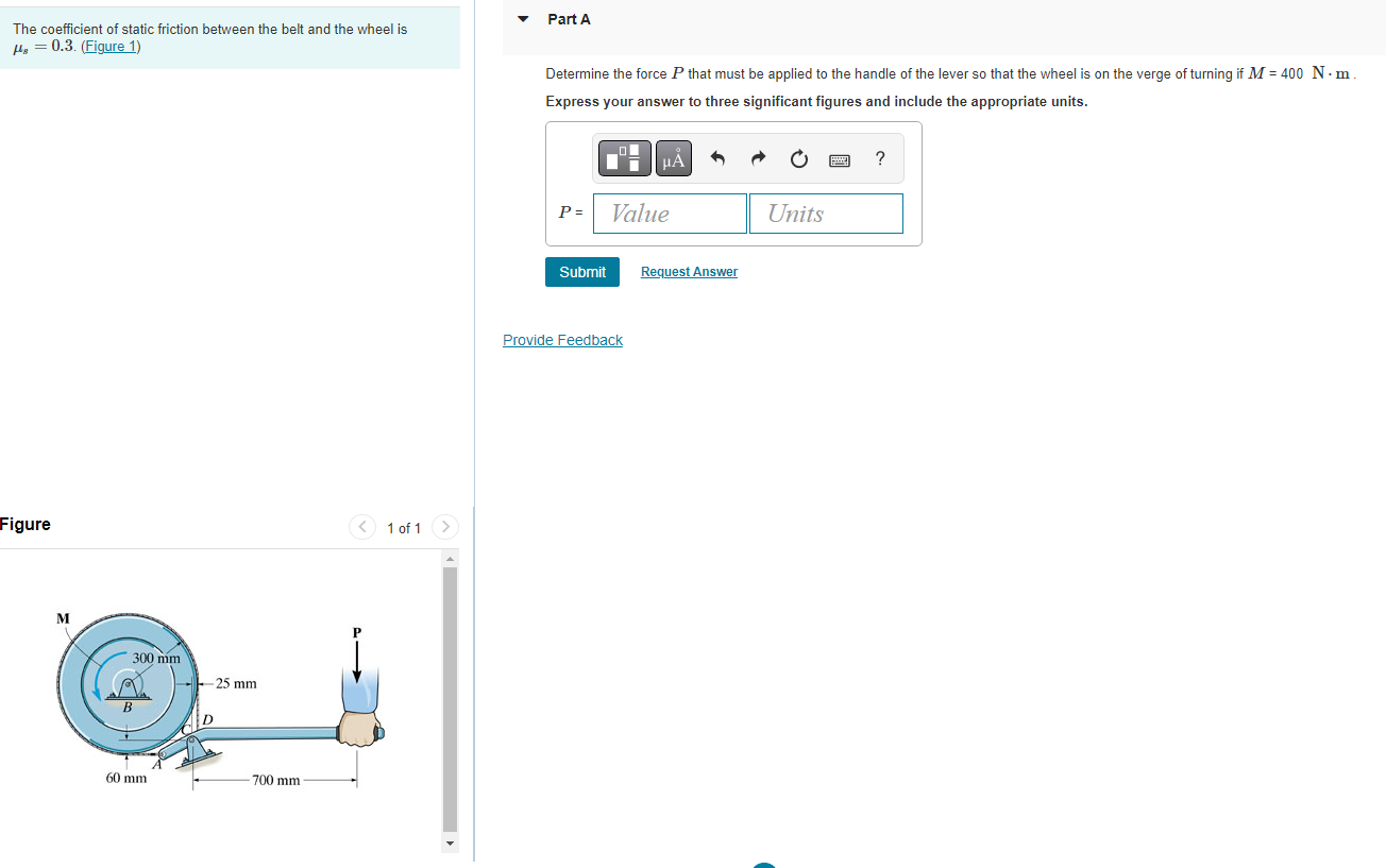 Solved The coefficient of static friction between the belt | Chegg.com
