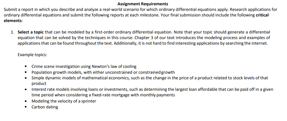 Solved Assignment Requirements Submit a report in which you | Chegg.com