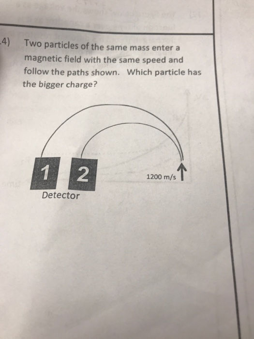 Solved 4) Two particles of the same mass enter a magnetic | Chegg.com