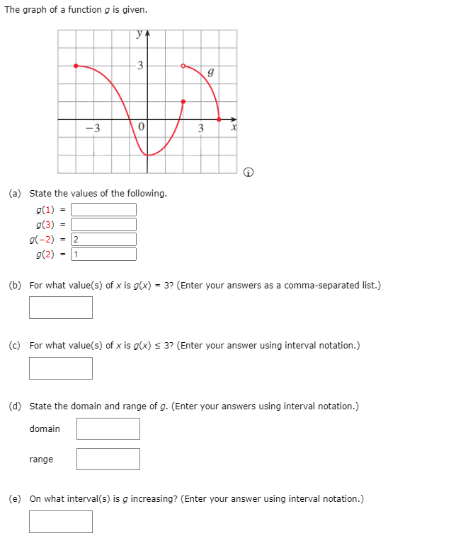 Solved The graph of a function g is given. 3 9 -3 0 اليرا 3 | Chegg.com