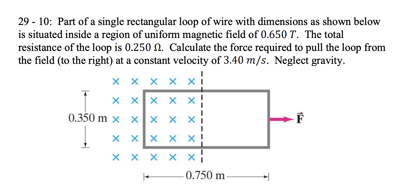 Solved 29 - 10: Part Of A Single Rectangular Loop Of Wire 