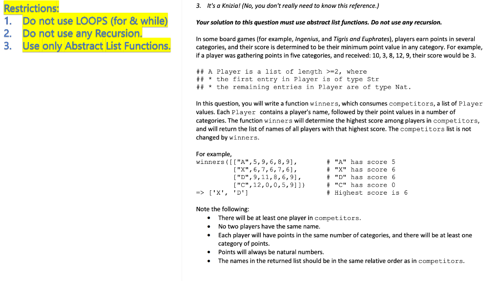 Solved PYTHON PROGRAMMING DO NOT USE ANY KINDS OF LOOP | Chegg.com