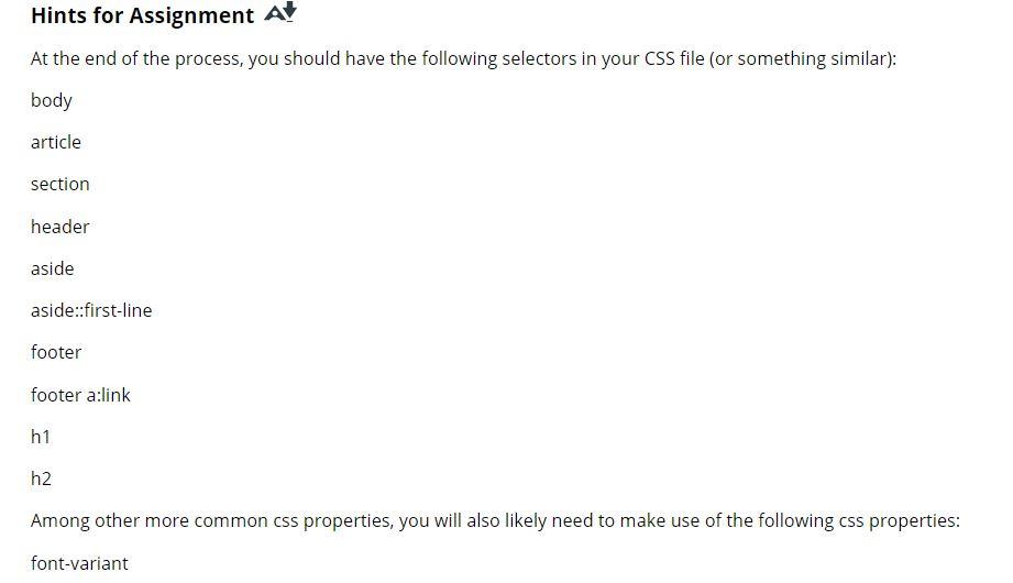 Solved I need help figuring out what goes into the CSS | Chegg.com