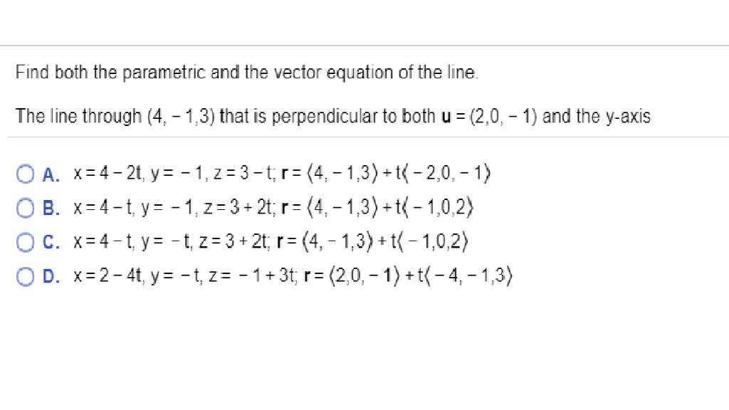Solved find both the parametric and the vector equation of chegg