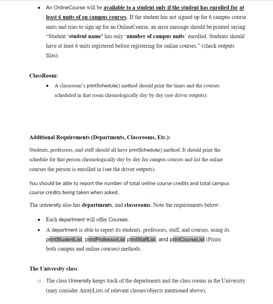 Solved 2 The University Model In this assignment we will | Chegg.com