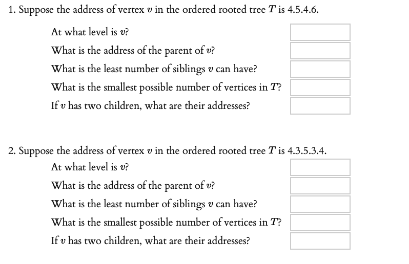 Solved 1. Suppose the address of vertex v in the ordered