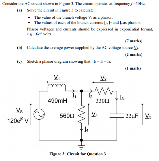 Solved Consider The Ac Circuit Shown In Figure 3 The