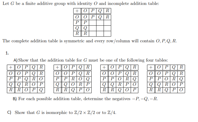 Solved Let G be a finite additive group with identity O and | Chegg.com