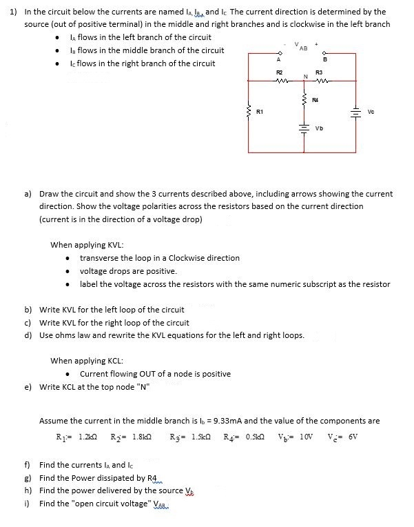 Solved In the circuit below the currents are named IA, IB , | Chegg.com