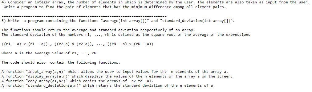 Solved 4) Consider an integer array, the number of elements | Chegg.com
