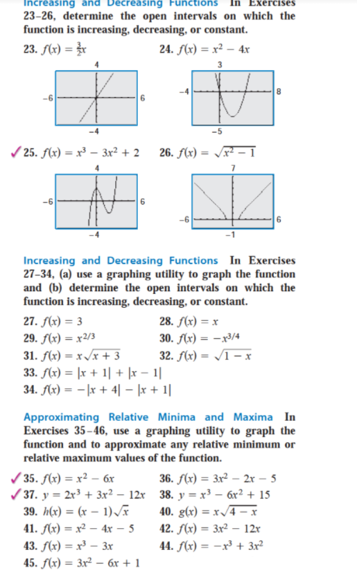 Solved Increasing Decreasing Functions In Exercises 23-26, | Chegg.com