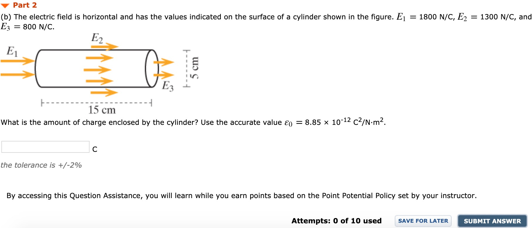 Solved Part 1 (a) The electric field has been measured to be | Chegg.com